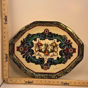 Daher Decorated Ware Serving Tray Designed by Daher Vintage 1970s Hand-Painted